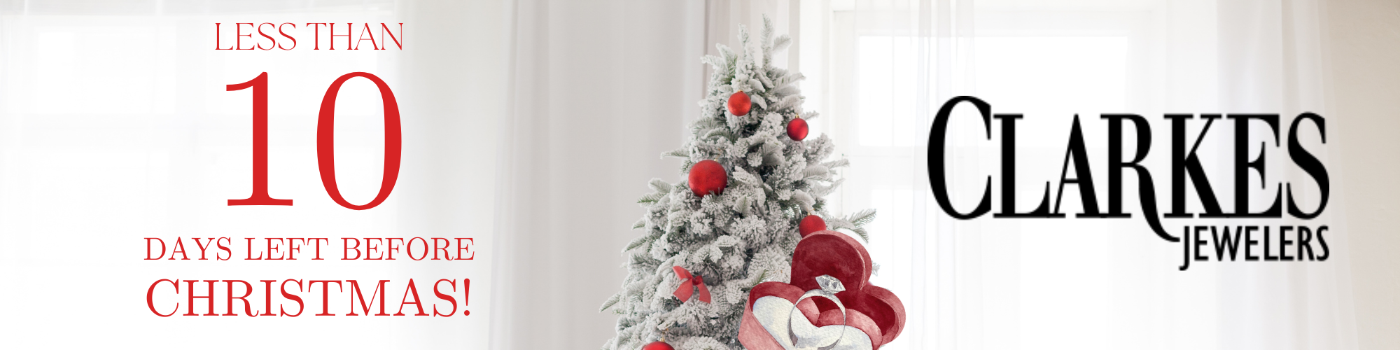 A graphic of a Christmas Tree saying less than 10 days until Christmas