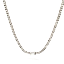 Emerald Accented Diamond Necklace