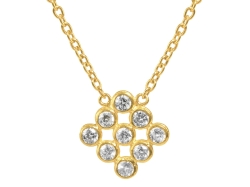 Square Cluster Diamond Pendant Necklace