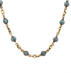 Turquiose Enamel & Diamond Necklace