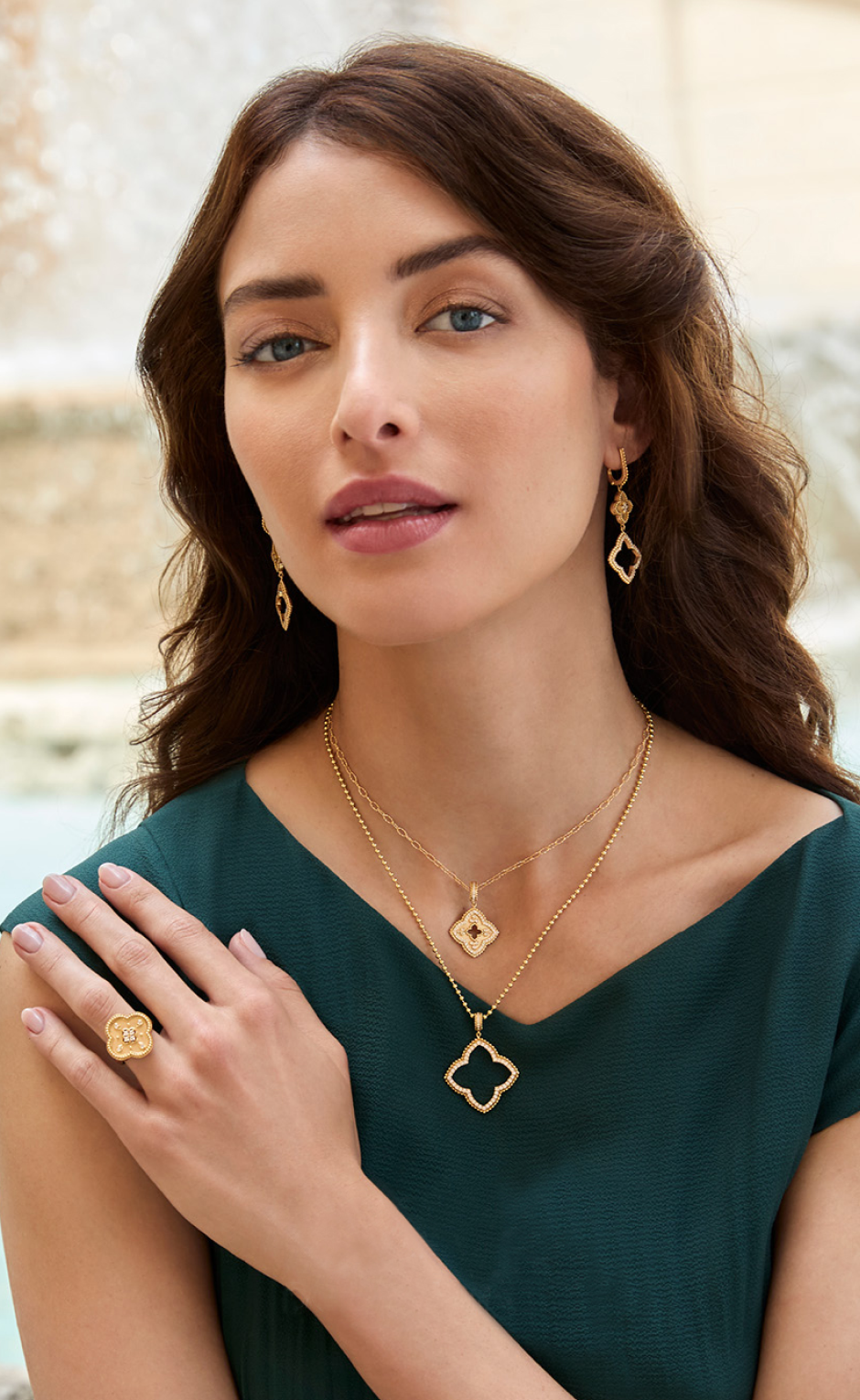 Woman wearing fine jewelry