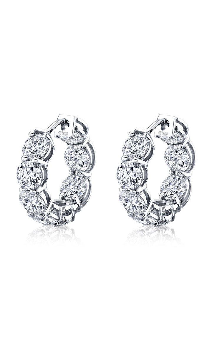 White gold diamond hoop earrings.
